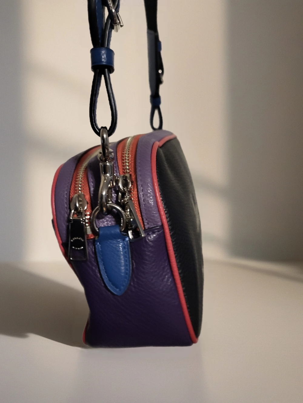 COACH Colorblock JESS Bag. Black, Blue.  Pink , And Purple. - Picture 5 of 11